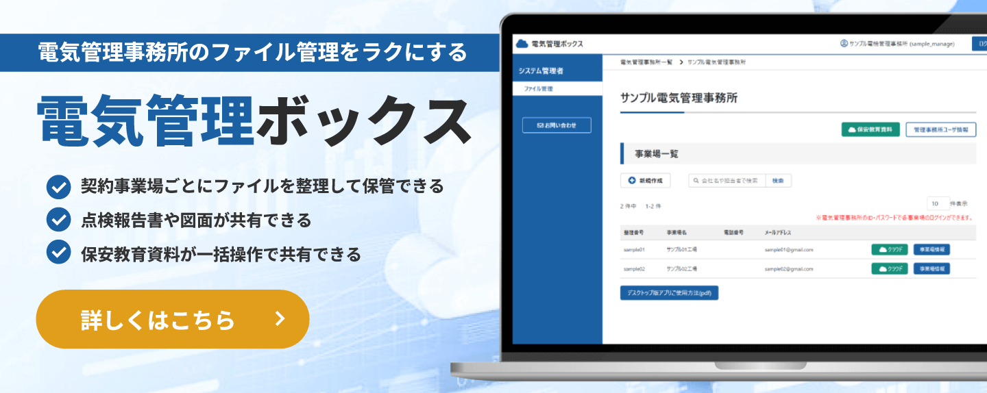 電気管理ボックスのフローティングバナー画像